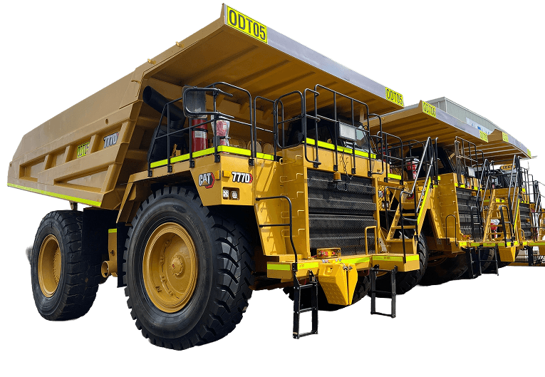 Yellow Mining Dump Trucks