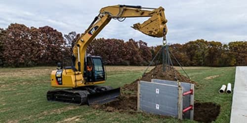 CAT excavator working